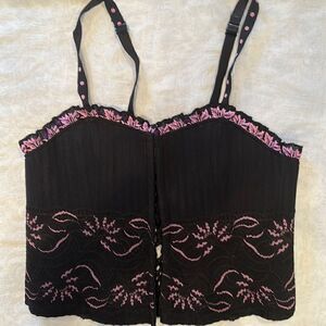 Cacique Corset Bustier Black Pink Size 14/16 Lingerie
